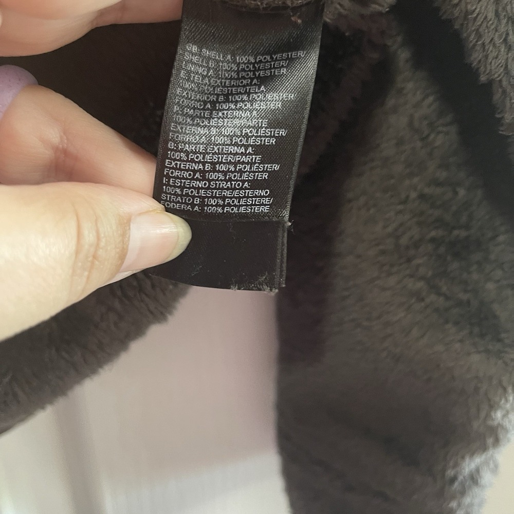 North Face Jacket Womens Medium Brown Fleece Full Zip Hooded Outdoors Coat Warm - Picture 5 of 11